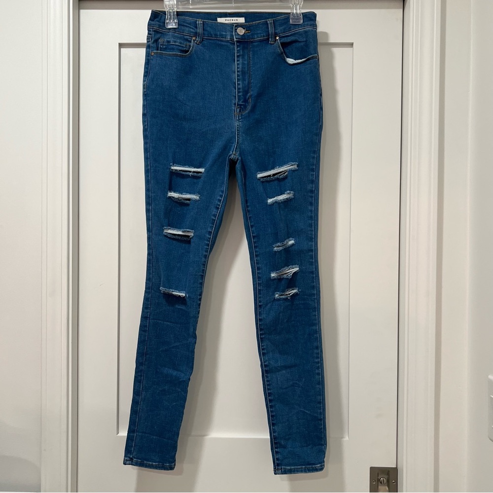 PacSun Super High-Rise Distressed Jeggings | Medium‎ Wash | Size 29